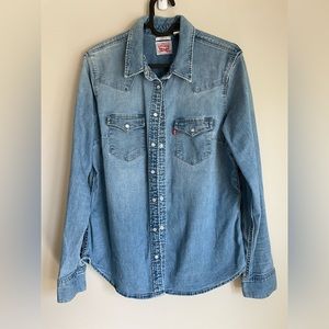 LEVI’S denim western shirt in blue
